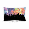 Chicago Illinois geometric skyline - Pillow | Lumbar / RebeccaPurple - Geometric Skyline