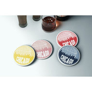 Chicago Illinois map coaster set | sandstone coaster set in various colors - City Road Maps