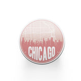 Chicago Illinois map coaster set | sandstone coaster set in various colors - Set of 2 / Pink - City Road Maps