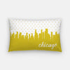 Chicago Illinois polka dot skyline - Pillow | Lumbar / Goldenrod - Polka Dot Skyline