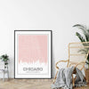 Chicago Illinois skyline and map - 5x7 Unframed Print / MistyRose - City Map and Skyline