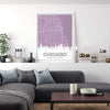 Chicago Illinois skyline and map - 5x7 Unframed Print / Thistle - City Map and Skyline