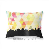 Christchurch New Zealand geometric skyline - Pillow | Lumbar / Yellow - Geometric Skyline