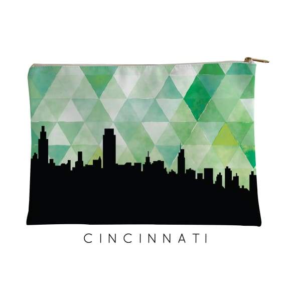 Cincinnati Ohio geometric skyline - 5x7 Unframed Print / Green - Geometric Skyline