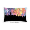 Cincinnati Ohio geometric skyline - Pillow | Lumbar / RebeccaPurple - Geometric Skyline