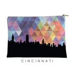 Cincinnati Ohio geometric skyline - Pouch | Small / RebeccaPurple - Geometric Skyline