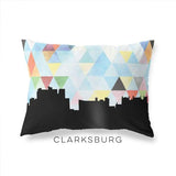 Clarksburg West Virginia geometric skyline - Pillow | Lumbar / LightSkyBlue - Geometric Skyline