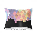 Clarksburg West Virginia geometric skyline - Pillow | Lumbar / RebeccaPurple - Geometric Skyline