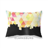 Clarksburg West Virginia geometric skyline - Pillow | Lumbar / Yellow - Geometric Skyline