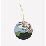 Clearfield Utah city skyline with vintage Clearfield map - Ornament - City Map Skyline