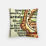 Clearwater Florida city skyline with vintage Clearwater map - City Map Skyline