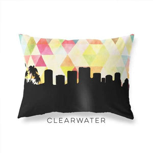 Clearwater Florida geometric skyline - Pillow | Lumbar / Yellow - Geometric Skyline