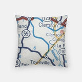 Clemson South Carolina city skyline with vintage Clemson map - City Map Skyline