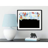 Clemson South Carolina geometric skyline - 5x7 Unframed Print / LightSkyBlue - Geometric Skyline