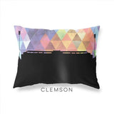 Clemson South Carolina geometric skyline - Pillow | Lumbar / RebeccaPurple - Geometric Skyline