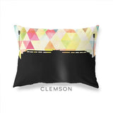 Clemson South Carolina geometric skyline - Pillow | Lumbar / Yellow - Geometric Skyline