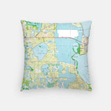 Clermont Florida city skyline with vintage Clermont map - City Map Skyline