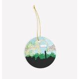 Clermont Florida city skyline with vintage Clermont map - Ornament - City Map Skyline