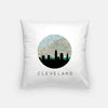 Cleveland Ohio city skyline with vintage Cleveland map - Pillow | Square - City Map Skyline