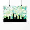 Cleveland Ohio geometric skyline - 5x7 Unframed Print / Green - Geometric Skyline