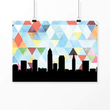 Cleveland Ohio geometric skyline - 5x7 Unframed Print / LightSkyBlue - Geometric Skyline