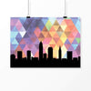 Cleveland Ohio geometric skyline - 5x7 Unframed Print / RebeccaPurple - Geometric Skyline