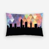 Cleveland Ohio geometric skyline - Pillow | Lumbar / RebeccaPurple - Geometric Skyline