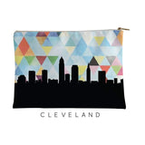 Cleveland Ohio geometric skyline - Pouch | Small / LightSkyBlue - Geometric Skyline