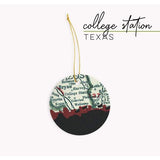 College Station Texas city skyline with vintage College Station map - City Map Skyline