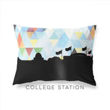 College Station Texas geometric skyline - Pillow | Lumbar / LightSkyBlue - Geometric Skyline