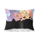 College Station Texas geometric skyline - Pillow | Lumbar / RebeccaPurple - Geometric Skyline