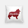 College Station Texas red collie dog - Pillow | Square - City Symbols