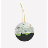 Colleyville Texas city skyline with vintage Colleyville map - Ornament - City Map Skyline
