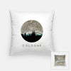 Cologne city skyline with vintage Cologne map - Pillow | Square - City Map Skyline