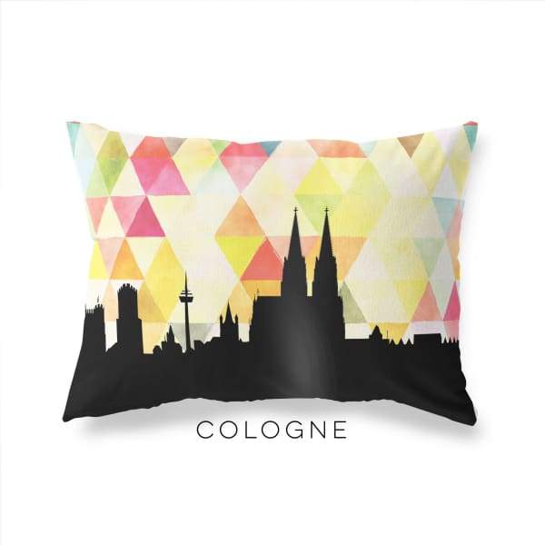 Cologne Germany geometric skyline - Pillow | Lumbar / Yellow - Geometric Skyline
