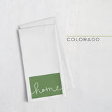 Colorado ’home’ state silhouette - Tea Towel / DarkGreen - Home Silhouette