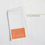 Colorado ’home’ state silhouette - Tea Towel / DarkOrange - Home Silhouette