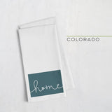 Colorado ’home’ state silhouette - Tea Towel / DarkSlateGray - Home Silhouette