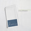Colorado ’home’ state silhouette - Tea Towel / MidnightBlue - Home Silhouette