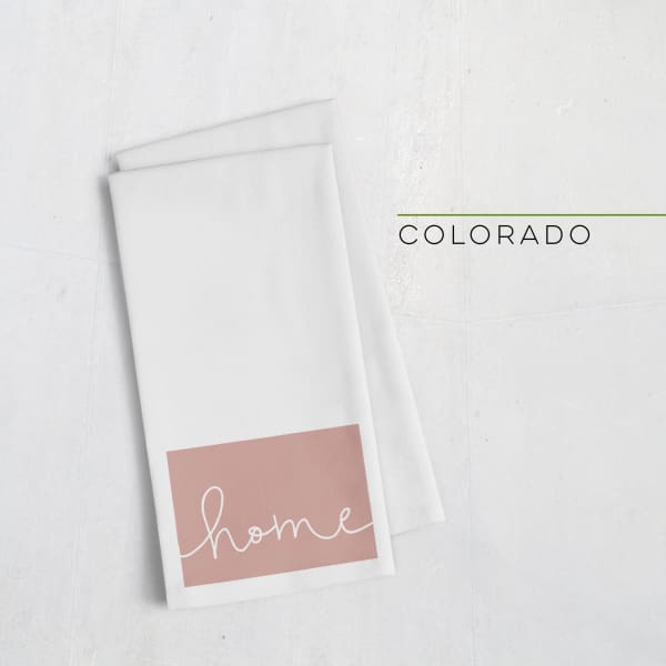 Colorado ’home’ state silhouette - Tea Towel / RosyBrown - Home Silhouette