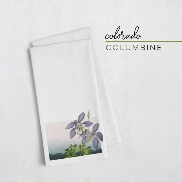 Colorado Rocky Mountain Columbine | State Flower Series - Tea Towel - State Flower