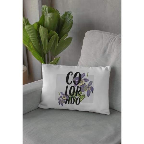 Colorado state flower | Rocky Mountain Columbine - Pillow | Lumbar - State Flower