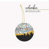 Columbia Missouri city skyline with vintage Columbia Missouri map - City Map Skyline