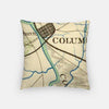 Columbia South Carolina city skyline with vintage Columbia South Carolina map - City Map Skyline