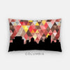 Columbia South Carolina geometric skyline - Pillow | Lumbar / Red - Geometric Skyline