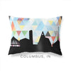 Columbus Indiana geometric skyline - Pillow | Lumbar / LightSkyBlue - Geometric Skyline
