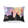 Columbus Indiana geometric skyline - Pillow | Lumbar / RebeccaPurple - Geometric Skyline