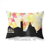 Columbus Indiana geometric skyline - Pillow | Lumbar / Yellow - Geometric Skyline