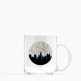 Columbus Ohio city skyline with vintage Columbus map - Mug | Glass Mug - City Map Skyline