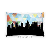 Columbus Ohio geometric skyline - Pillow | Lumbar / LightSkyBlue - Geometric Skyline